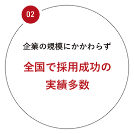 企業の規模にかかわらず全国で採用成功の実績多数