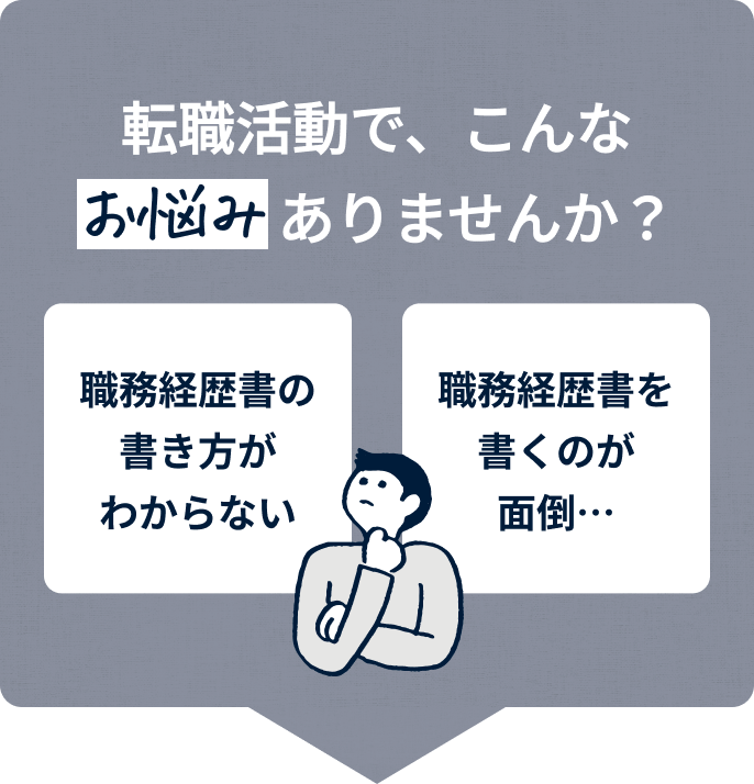 転職活動で、こんなお悩みありませんか？