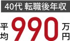 40代 転職後年収平均990万円